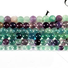 High Quality Natural Fluorite Stone 4/6/8/10/12mm Round Necklace Bracelet Jewelry DIY Gems Loose Beads 38cm wk111 2024 - buy cheap