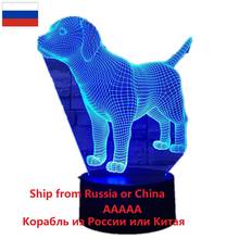 Lovely New Dog 3D LED Night Light 7 Color Flashing Touch Usb Illusion Mood Lamp USB Sleep Lighting Kids Birthday Gifts Drop Ship 2024 - buy cheap