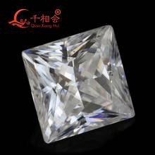 Df cor 1.5-4.5mm branco forma quadrada diamante corte sic material moissanites solta pedra gem qianxianghui 2024 - compre barato