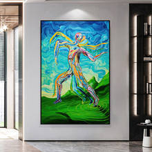 Pintura abstrata artística de dança a óleo em tela moderna quadros poster e impressão arte de parede para decoração de sala de estar 2024 - compre barato