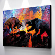 Pôster arte de parede de duas animais, quadros de tela para decoração de sala, pintura de animais, arte na parede 2024 - compre barato