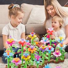 109 pcs/set DIY Educational Flower Arrangement Toys Creative Colorful Interconnecting Blocks Building Garden Game for Girls 2024 - buy cheap