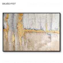 Pintura a óleo abstrata de alta qualidade, pintura artesanal de grande artista, tela de beleza, folha de ouro, pintura abstrata para sala de estar 2024 - compre barato