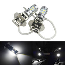 Angrong-lâmpada led para farol de neblina, 2x h3, 10, smd, luz branca, xenon drl 6000k, para condução na neblina 2024 - compre barato