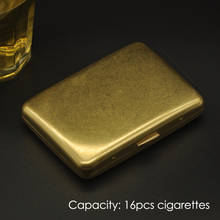 Estuche de cigarrillos de cobre Vintage, caja portátil de 16 cigarrillos, soporte Retro para herramientas de humo, accesorios para fumar de bolsillo con caja de regalo 2024 - compra barato