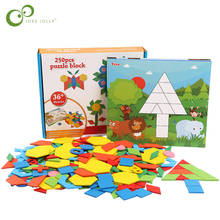 250pcs Wooden Geometric Clever Board Puzzle 3D Tangram Jigsaw Board Toy Baby Early Educational Learning Toys Children Game ZXH 2024 - buy cheap