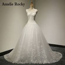 A-Line Vintage Appliques Lace Wedding Dresses For Women Elegant O-Neck Bridal Dress Real Princess Wedding Gown Robe De Mariage 2024 - buy cheap
