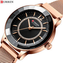 Curren relógio de quartzo com pulseira de strass, relógio de luxo feminino de aço inoxidável 2024 - compre barato