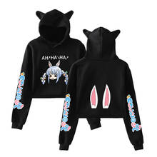 Popular usada pekora Manga Women Cat Ear Hoodies Cute Logo Printed Sweatshirt Rabbit Ear Kawaii Fashion Pullover Women Hooded 2024 - buy cheap