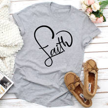 Faith Heart-Camiseta 100% de algodón Unisex, camiseta religiosa y religiosa para mujer, camiseta con gráfico de Jesús Faith, camiseta, envío directo 2024 - compra barato
