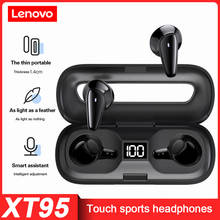 Original Lenovo XT95 TWS Earbuds Mini Slim Headset Wireless Bluetooth5.0 In-ear Earphones AI Touch control Stereo Bass With Mic 2024 - купить недорого