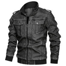 Jaqueta de couro da motocicleta masculina clássico calor novo outono e inverno jaqueta de camurça do plutônio casaco tamanho grande 2024 - compre barato