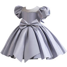 Vestido de princesa con apliques satinados para niñas, traje de Ceremonia de Apertura de 3 a 10 años, para fiesta de cumpleaños Y boda 2024 - compra barato