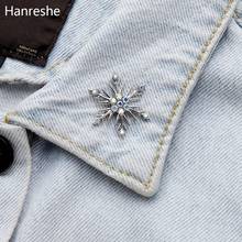 Exquisite Cute Crystal Zircon Snowflake Brooch Pin Beautiful Luxury Hexagonal Lapel Backpack Denim Badges Pins For Woman Jewelry 2024 - buy cheap