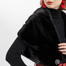 Arlenesain black mink fur new fashion short vest fur coat 2024 - compre barato