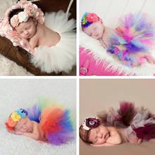 Newborn Photography Props Baby Girl Tutu Dress & Headband Baby Photo Shooting Rainbow Costume New Born Fotografia Accessories 2024 - buy cheap
