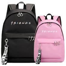Friends Fans Backpack School Book Bags Mochila Travel Bag Laptop Ribbon Ring Circle Boy Girls Backpack Pink Black 2024 - buy cheap