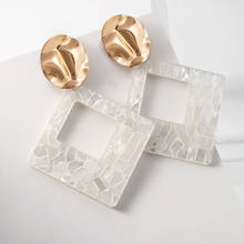 White Acrylic Earrings Statement Earrings For Women 2019 Fashion Square Geometric Drop Dangle Earring Vintage Wedding Jewelry 2024 - buy cheap