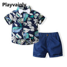Conjuntos de ropa de verano para niños, camisa de manga corta Floral + Pantalones cortos, moda, E21888, 2021 2024 - compra barato