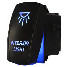 Interruptor basculante de luz Interior para coche, barco y camión, luz Led azul, 5 pines, encendido/apagado de SPST, 12V/24V 2024 - compra barato