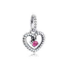 CKK Fit-pulsera Pandora con cuentas Rojas, abalorios de corazón de plata 925 originales para la fabricación de joyas, de plata de ley, Perle Berloque 2024 - compra barato