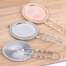 3pcs fit 22x30mm oval cabochon bookmark base settings diy blank bezel trays for pendant keychain making accessories 2024 - buy cheap