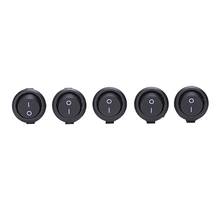 Hot 5 Pcs SPST Black Button On/Off Round Rocker Switch AC 6A/125V 3A/250V 2024 - buy cheap