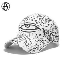 FS Fashion White Eye Graffiti Print Hip Hop Caps Trucker Hat For Women Men Summer Outdoor Sports Snapback Baseball Cap Casquette 2024 - buy cheap