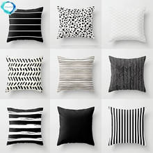 Geometric Sofa Polyester Throw Pillow Cover Decorative North Europe Black White Gray Stripe Pillowcase Pillow Cushion Cover 2024 - buy cheap