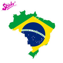 STICKY Car Accessories Brazil Flag Motorcycle Car Sticker Creative Decal Off-road Laptop Trunk Guitar Vinyl Sticker 2024 - buy cheap