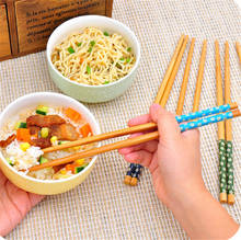 Juego de palitos de bambú hechos a mano para comida, 1 par, palitos de madera, vajilla 2024 - compra barato