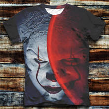 2019 летняя модная футболка Pennywise Face 3D мужские футболки с принтом Топ Уникальный короткий рукав Мужская Уличная футболка Прямая поставка 2024 - купить недорого