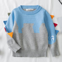 Suéter de punto para niños y niñas, ropa de dibujos animados de dinosaurios, otoño y primavera 2024 - compra barato