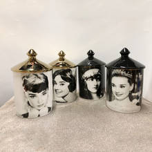 Audrey hepburn design castiçais candelabros decoração para casa cerâmica jar jóias armazenamento copo marrocos decoração mumluk candelabros 2024 - compre barato