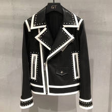 2020 autumn winter fashion real genuine leather jacket women black natural sheepskin coat moto biker basic jackets 2024 - buy cheap