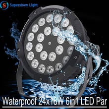 Waterproof 24x18W LED Par Light RGBWA UV 6in1 Flat Par Can DMX512 Professional Stage Lighting Equipment 2024 - buy cheap
