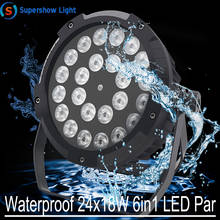 Waterproof 24x18W LED Par Light RGBWA UV 6in1 Flat Par Can DMX512 Professional Stage Lighting Equipment 2024 - buy cheap