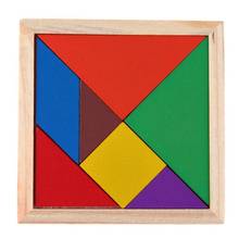 Quebra-cabeça de 7 peças, tangram, de madeira, colorido, iq, brinquedo educacional inteligente, jogo de quebra-cabeça para crianças 2024 - compre barato