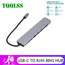 TQQLSS-concentrador de red USB tipo C, adaptador HDMI 8 en 1, USB C a USB 3,0, Dock para MacBook Pro, accesorios, USB-C tipo C 3,1, divisor USB C 2024 - compra barato