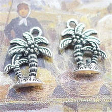 200Pcs/lot Antique Silver Coconut Tree Charms 18*13MM Cocoa Palm Plant Charms for Jewelry Making 2024 - buy cheap