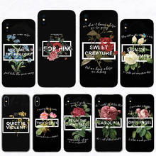 Soft back cover flowers proverbs Unique design Phone Case For iPhone 11 Pro max XS XR X SE 2020 6 6S 7 8 Plus 10 5S shell Coque 2024 - buy cheap