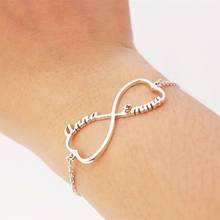 Name Bracelet Femme Personalized Infinity Heart Name Bracelet Custom Jewelry Silver Color Stainless Steel Pulseira Masculina 2024 - buy cheap