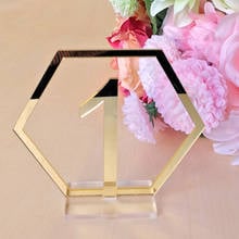 Table Number Signs for Wedding Party Decor,silver or Gold Acrylic Number,Roman Numerals Geometric Centerpiece 2024 - buy cheap