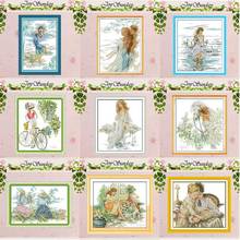 White horse girl lover counted Cross Stitch 11CT 14CT Cross Stitch Set Wholesale DIY Cross-stitch Kit Embroidery Needlework 2024 - buy cheap