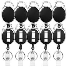 18Pcs Retractable ID Card Badge Holder, Heavy Duty Badge Reel Clip with 27 Inch Nylon Cord and Key Ring for Nurse Office School 2024 - buy cheap