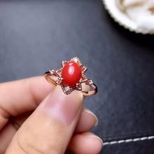 Natural Red Coral Gemstone Ring Real 925 Sterling Silver Fashion Fine Jewelry for Women 【FS Jewelry】 2024 - buy cheap