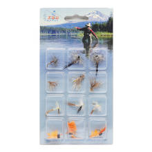 Pacote de insetos para pesca de truta yazhida, conjunto de 12 peças de iscas artificiais de pena para pesca de truta 2024 - compre barato