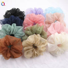 Women Soild Organza Scrunchies Summer Hair Scrunchies Girls Ponytail Holders Fashion Hair Accessories Elastic Hair Bands 2024 - buy cheap