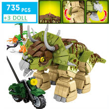 Dinosaurios Triceratops, bloques de construcción, juguetes educativos para niños, construcción, regalos de navidad 2024 - compra barato