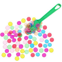 Счетная игрушка по методике Монтессори, пластиковая, цветная, круглая, с металлическими краями, семь цветов, для магнитных экспериментов, 100 шт. 2024 - купить недорого